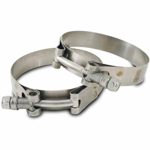 VIBRANT 2798 4" STAINLESS STEEL T-BOLT CLAMPS (PACK OF 2) FOR 4" CONNECTIONS - CLAMPING RANGE: 4.20"-4.60"