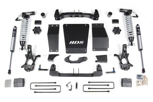 BDS SUSPENSION BDS717FDSC 6 INCH LIFT KIT FOX 2.5 COIL-OVER SILVERADO/SIERRA 1500 14-18 4WD LEAF SPRINGS CAST STEEL FOX 2.5 PERFORMANCE SHOCKS