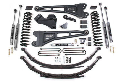 BDS SUSPENSION BDS1955H 6 INCH LIFT KIT W/ RADIUS ARM FORD F250/F350 SUPER DUTY 08-10 4WD DIESEL LEAF SPRING NX2 NITRO
