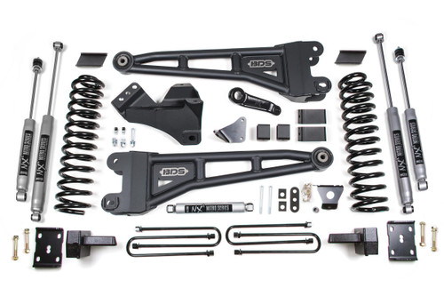 BDS SUSPENSION BDS1943FS 6 INCH LIFT KIT W/ RADIUS ARM FORD F250/F350 SUPER DUTY 05-07 4WD DIESEL 4 INCH BLOCK WITHOUT OVERLOAD FOX 2.0 PERFORMANCE