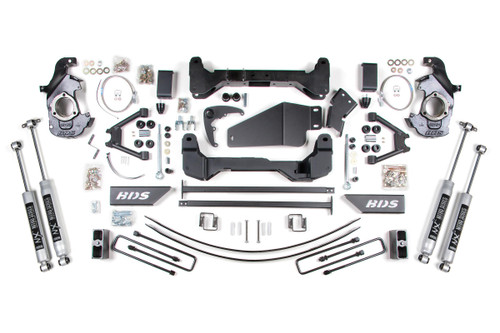 BDS SUSPENSION BDS193H 6 INCH LIFT KIT CHEVY/GMC 1500/2500 6 LUG 88-98 4WD 5 INCH BLOCK AND ADD A LEAF NX2 NITRO