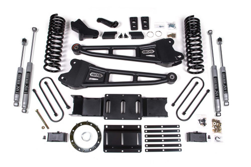 BDS SUSPENSION BDS1704H 4 INCH LIFT KIT W/ RADIUS ARM 2 INCH REAR BLOCK RAM 3500 19-24 4WD DIESEL NO FACTORY REAR OVERLOAD LEAF 6 BOLT NX2 NITRO SHOCKS