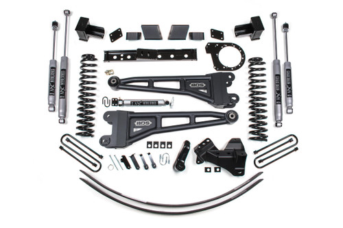 BDS SUSPENSION BDS1581FS 6 INCH LIFT KIT W/ RADIUS ARM FORD F250/F350 SUPER DUTY 17-19 4WD DIESEL 5 INCH BLOCK 3 LEAF MAIN FOX 2.0 PERFORMANCE SHOCKS