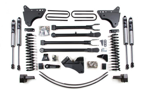 BDS SUSPENSION BDS355FS 6 INCH LIFT KIT W/ 4-LINK FORD F250/F350 SUPER DUTY 05-07 4WD DIESEL 3 INCH BLOCK PLUS ADD A LEAF WITHOUT OVERLOAD FOX 2.0 PERFORMANCE