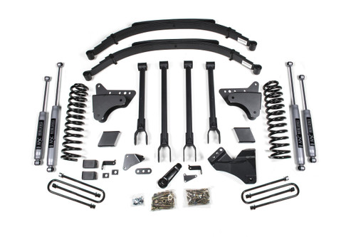 BDS SUSPENSION BDS587H 6 INCH LIFT KIT W/ 4-LINK FORD F250/F350 SUPER DUTY 11-16 4WD GAS 3 INCH REAR BLOCKS NX2 NITRO