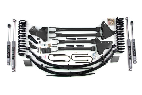 BDS SUSPENSION BDS553H 6 INCH LIFT KIT W/ 4-LINK FORD F250/F350 SUPER DUTY 08-10 4WD DIESEL LEAF SPRINGS NX2 NITRO
