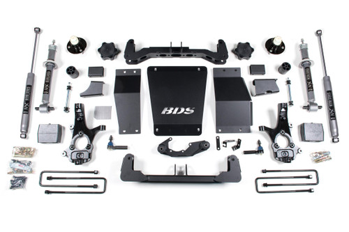BDS SUSPENSION BDS711H 6 INCH LIFT KIT SILVERADO/SIERRA 1500 14-18 4WD ALUMINUM/STAMPED STEEL CONTROL ARM BLOCK NX2 NITRO