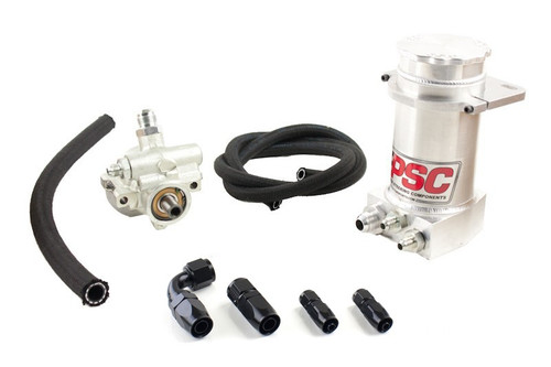 PSC PK1150XH PRO TOURING TYPE II POWER STEERING PUMP AND BRUSHED ALUMINUM HYDROBOOST REMOTE RESERVOIR KIT FOR RACK AND PINION APPLICATIONS PSC PK1150XH PRO TOURING TYPE II POWER STEERING PUMP AND BRUSHED ALUMINUM HYDROBOOST REMOTE RESERVOIR KIT FOR RACK AND PINION APPLICATIONS