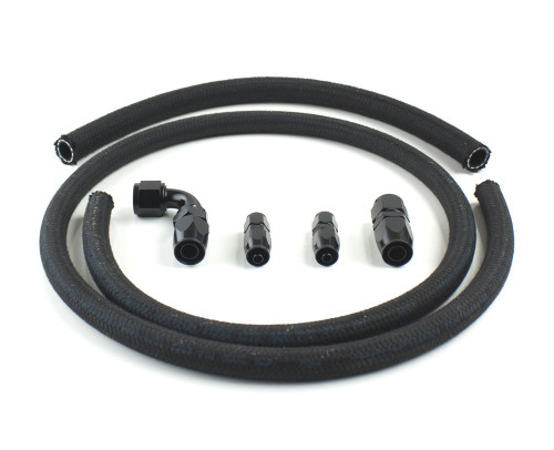 PSC HK2110-6-10-BB HOSE KIT FOR PSC REMOTE RESERVOIR WITH HYDROBOOST INSTALLATION 2X #6 JIC RTN #10 JIC FEED BLACK FITTINGS
