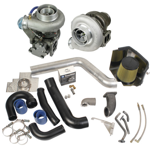 BD DIESEL 1045310 SUPER B TWIN TURBO KIT W/FMW BILLET WHEEL ON SECONDARY DODGE 1994-1998 12-VALVE