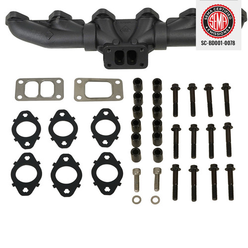 BD DIESEL 1046047 PULSE EXHAUST MANIFOLD KIT STOCK/T3 DODGE 24-VALVE 5.9L CUMMINS 1998.5-2002