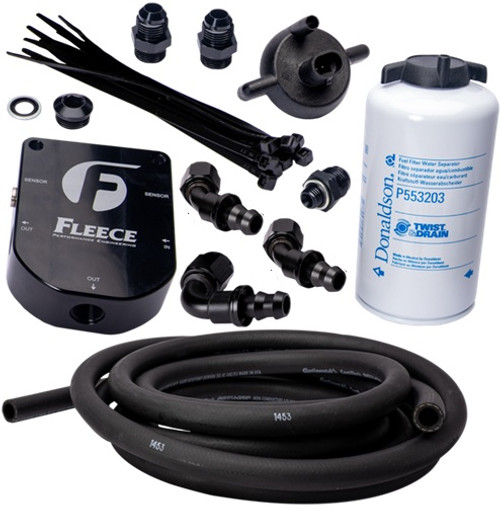 FLEECE FPE-34780 AUXILIARY FUEL FILTER AND LINE KIT FOR 1998.5–2002 DODGE CUMMINS