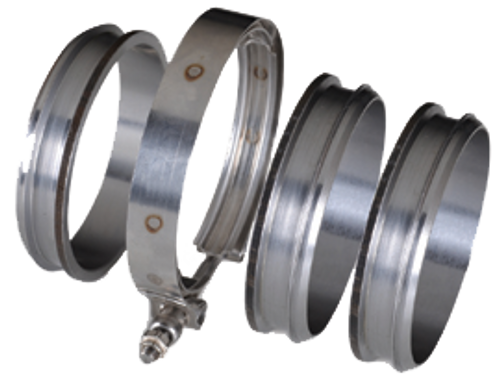 DIAMOND EYE QC400-3 4 INCH QUICK CONNECT COUPLERS 3 CNC MACHINED FLANGES AND 1 V-BAND CLAMP