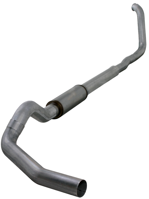 DIAMOND EYE K5323S TURBO BACK EXHAUST 00-03.5 F250/F350 5 INCH SINGLE IN/ SINGLE OUT PASS WITH MUFFLER STAINLESS