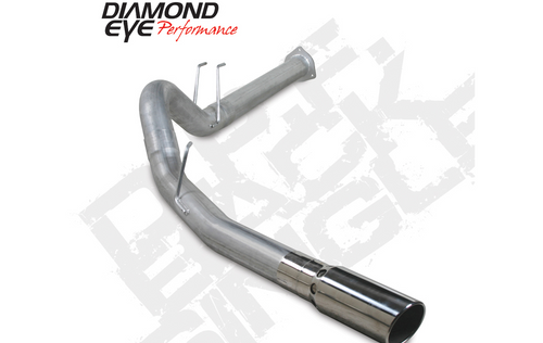 DIAMOND EYE K4376A FILTER BACK EXHAUST FOR 11-14 FORD F250/F350 SUPERDUTY 6.7L 4 INCH SINGLE PASS ALUMINIZED