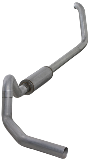 DIAMOND EYE K4329A TURBO BACK EXHAUST 00-03.5 F450 4 INCH SINGLE IN/OUT PASS WITH MUFFLER ALUMINIZED DIESEL EXHAUST
