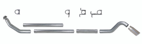 DIAMOND EYE K4212A-TDRP TURBO BACK EXHAUST SYSTEM FOR 94-02 DODGE 5.9 LITER MUFFLER REPLACEMENT PIPE UNDERBODY EXIT SINGLE TURN DOWN ALUMINIZED