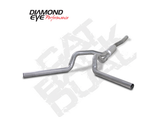 DIAMOND EYE K4124A CAT BACK EXHAUST SYSTEM 06-07.5 SILVERADO/SIERRA 2500/3500 4 IN. SPLIT REAR/SIDE W/ MUFFLER ALUMINIZED