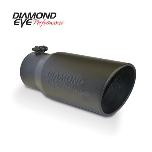 DIAMOND EYE 4512BRA-DEBK EXHAUST PIPE TIP 4 INCH INLET X 5 INCH OUTLET X 12 IN. ROLLED ANGLE BLACK POWDERCOAT EXHAUST TIP TAIL PIPE TIPS