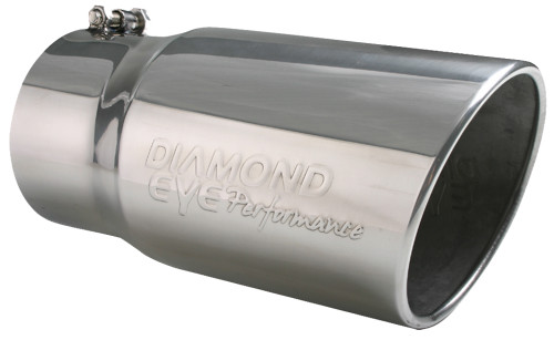 DIAMOND EYE 4512BRA-DE EXHAUST TIP 4 INCH INLET X 5 INCH OUTLET X 12 INCH BLACK BOLT ON ROLLED ANGLE EXHAUST TIP TAIL PIPE TIPS