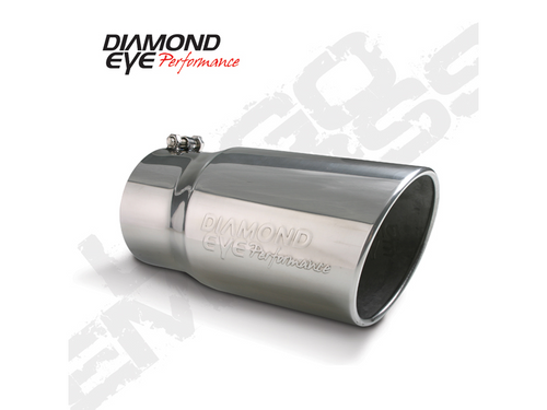 DIAMOND EYE 4512BRA-DE EXHAUST TIP 4 INCH INLET X 5 INCH OUTLET X 12 INCH BLACK BOLT ON ROLLED ANGLE EXHAUST TIP TAIL PIPE TIPS