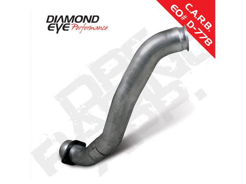 DIAMOND EYE 165102 EXHAUST DOWNPIPE 4 INCH INLET/OUTLET NO SENSOR BUNG STAINLESS 08-10 F250/F350 RACE USE ONLY