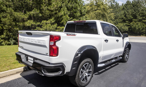 BUSHWACKER 40984-02 DRT STYLE FENDER FLARES FRONT AND REAR FOR 2019-2021 CHEVROLET SILVERADO 1500/2022 CHEVROLET SILVERADO 1500 LTD