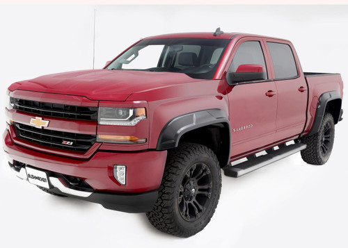 BUSHWACKER 40944-02 DRT STYLE FENDER FLARES FRONT AND REAR 2014-2018 CHEVROLET SILVERADO 1500