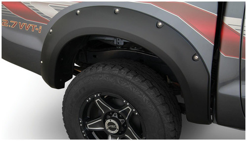 BUSHWACKER 31082-02 BLACK POCKET/RIVET STYLE SMOOTH FINISH REAR FENDER FLARES FOR 2011-2013 TOYOTA HILUX