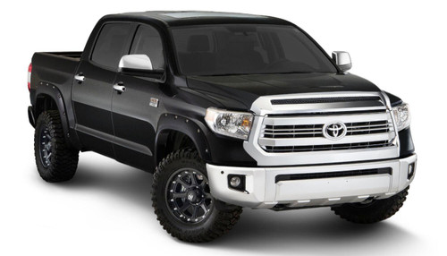 BUSHWACKER 30918-43 POCKET/RIVET STYLE COLOR MATCHED MIDNIGHT BLACK METALLIC 4-PIECE FENDER FLARE SET FOR 2017-2021 TOYOTA TUNDRA, MUST REMOVE MUDFLAPS