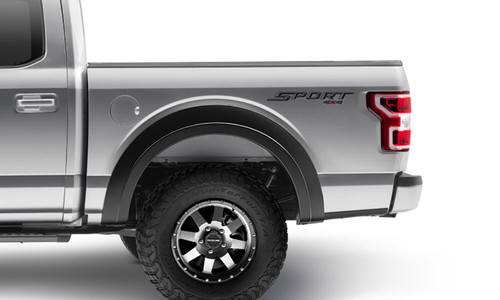 BUSHWACKER 20094-02 BLACK EXTENDAFENDER STYLE SMOOTH FINISH REAR FENDER FLARES FOR 2015-2020 FORD F150