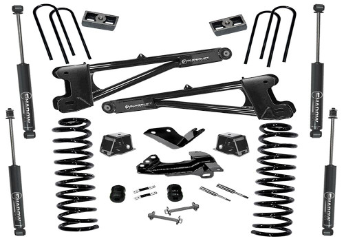 SUPERLIFT K975 4 INCH LIFT KIT 2005-2007 FORD F-250 AND F-350 SUPER DUTY 4WD DIESEL ENGINE WITH REPLACEMENT RADIUS ARMS AND SHOCKS
