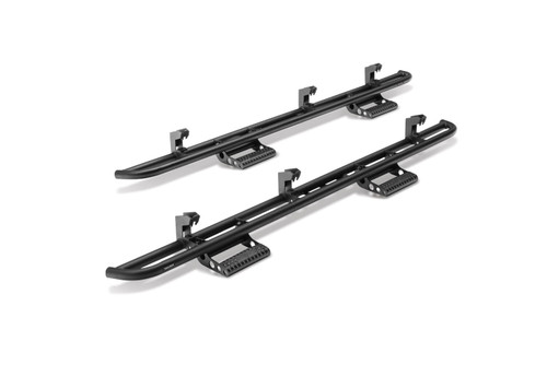 N-FAB T224RKRCCS4 RKR STEP SYSTEM CAB LENGTH (2 STEP MOUNTS/2 STEPS PER SIDE) 1.75 INCH RAILS 2022-2025 TOYOTA TUNDRA CREWMAX TEXTURED BLACK
