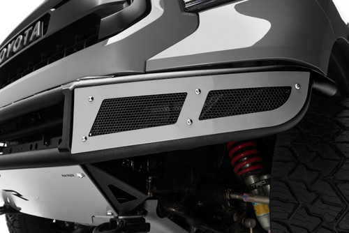 N-FAB F171MRDS-TX M-RDS FRONT BUMPER PRE-RUNNER RADIUS STYLE 1 PIECE WITH INTEGRATED BRUSHED ALUMINUM SKID PLATE 1.75 IN 0.095 IN WALL TUBING 2017-2022 FORD F-250/350 TEXTURED BLACK