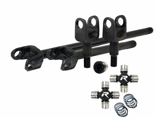 REVOLUTION GEAR RAK30-YJ-27-HD DANA 30 YJ/MJ/XJ 27 SPLINE 4340 CHROMOLY USA MADE FRONT AXLE KIT WITH DISCONNECT ELIMINATOR HD U-JOINTS