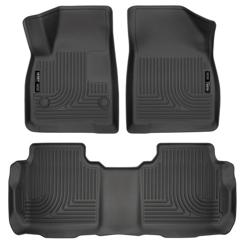 HUSKY LINERS 99141 WEATHERBEATER FRONT & 2ND SEAT FLOOR LINERS FOR 2017-2025 XT5/ACADIA/BLAZER BLACK
