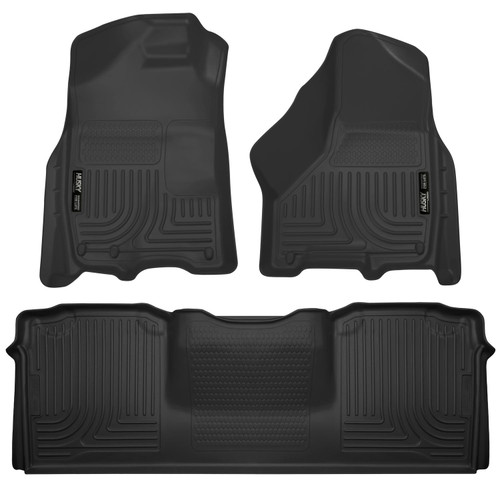 HUSKY LINERS 99041 WEATHERBEATER FRONT & 2ND SEAT FLOOR LINERS FOR 2010-2018 RAM 2500/3500 BLACK
