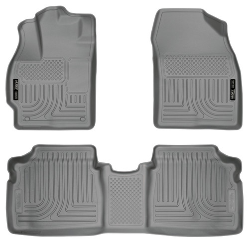 HUSKY LINERS 98922 WEATHERBEATER FRONT & 2ND SEAT FLOOR LINERS FOR 2010-2014 PRIUS GREY