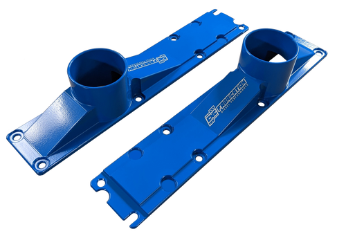 CNC FABRICATION 423018 94.5-95 7.3L 3 INCH 8 BOLT BILLET INTAKE PLENUMS BLUE