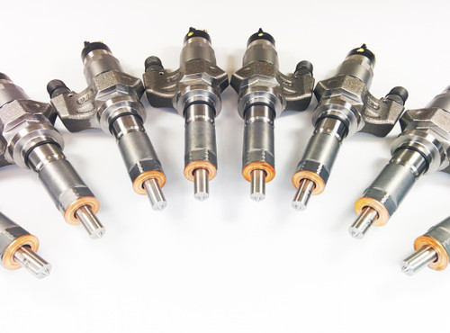 DDP DDPLB7-200 DURAMAX 01-04 LB7 REMAN INJECTOR SET 100 PERCENT OVER SAC NOZZLE DYNOMITE DIESEL