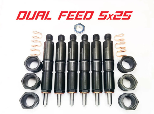 DDP DDP9498-5X25DF DODGE 94-98 12V DUAL FEED 5X25 INJECTOR SET DYNOMITE DIESEL