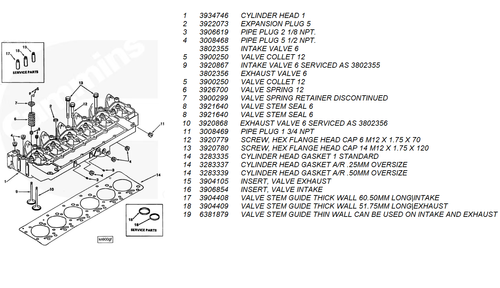 CUMMINS 3283337 OEM CYLINDER HEAD GASKET (+.010) – 5.9L 12-VALVE (1989–1998)
