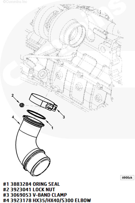 CUMMINS 3923178 OEM COMPRESSOR OUTLET ELBOW (AIR TRANSFER PIPE) – HX35/HY35/HX40 – 5.9L (1994–2002)