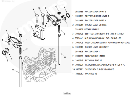 CUMMINS 3937438 OEM ROCKER LEVER ADJUSTING SCREW (VALVE LASH ADJUSTER) – 5.9L 12-VALVE (1989–1998)