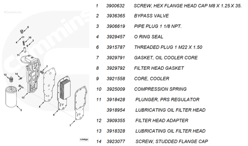 CUMMINS 3918954 OEM ENGINE OIL FILTER HOUSING (OIL FILTER HEAD) – RAM 5.9L 12-VALVE (1994–1998)