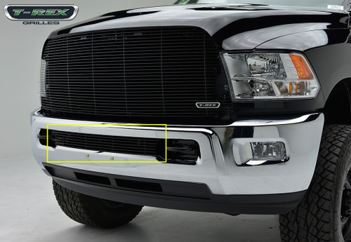 T-REX GRILLES 25452B BILLET SERIES BLACK BUMPER 1-PIECE GRILLE INSERT 2013-2018 RAM 2500/3500