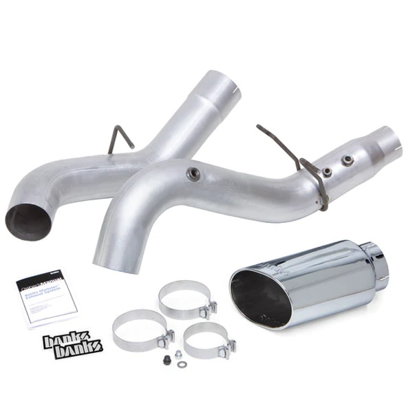 BANKS 48996 MONSTER EXHAUST SYSTEM 4IN 5-INCH SINGLE EXIT-CHROME TIP 2017- 2019 GM DURAMAX 6.6L L5P