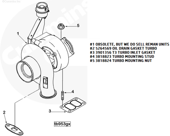 CUMMINS TURBOCHARGER GASKET T3 UNIVERSAL APPLICATIONS - 4935577