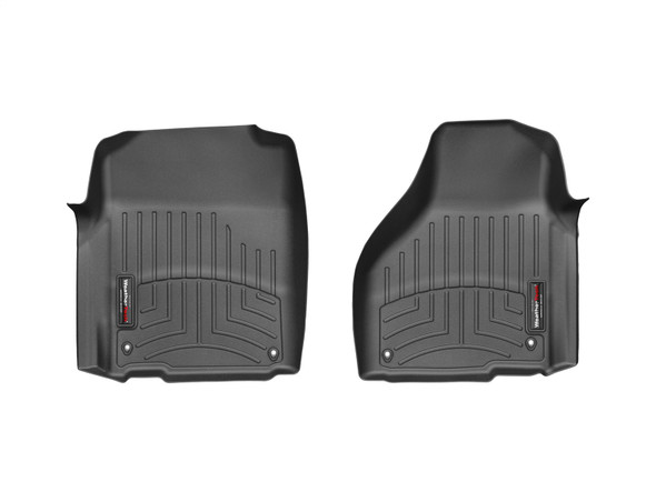 WEATHERTECH 444651 BLACK FRONT FLOORLINER DODGE RAM 2012 - 2013 FITS REGULAR AND QUAD CAB WITH TWO RETENTION HOOKS ON THE DRIVERS AND PASSENGERS SIDE