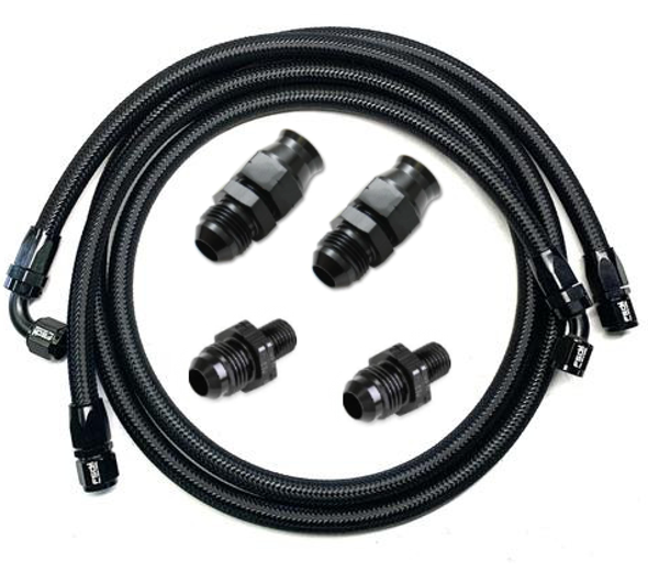 FULL SEND DIESEL FSD-50-B FACTORY REPLACEMENT TRANSMISSION LINE KIT BLACK BRAIDED 2010-2012 DODGE CUMMINS 6.7L 24V